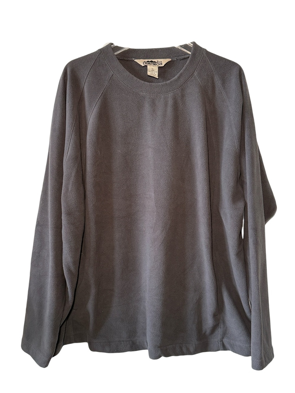 Campmor Men’s Gray Fleece Pullover Soft Textured Crew/Stand Neck Outdoor XL
